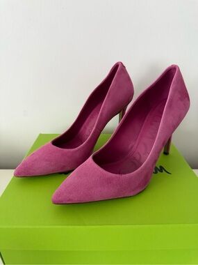 Sam Edelman Pink Suede Pointed-Toe Pumps